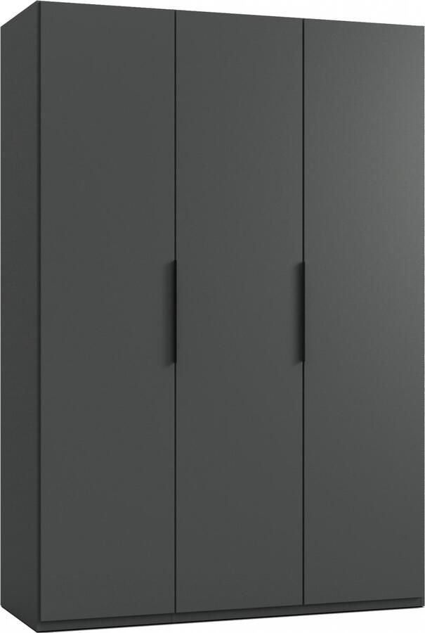 Woonexpress Kledingkast Oss Hout Grijs 150 x 216 x 58 cm (BxHxD) Draaideurkast 3 Deuren Hang-legkast