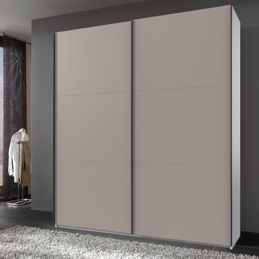 Woonexpress Kledingkast Oss Spaanplaat Bruin Grijs Taupe 200 x 236 x 65 cm (BxHxD)