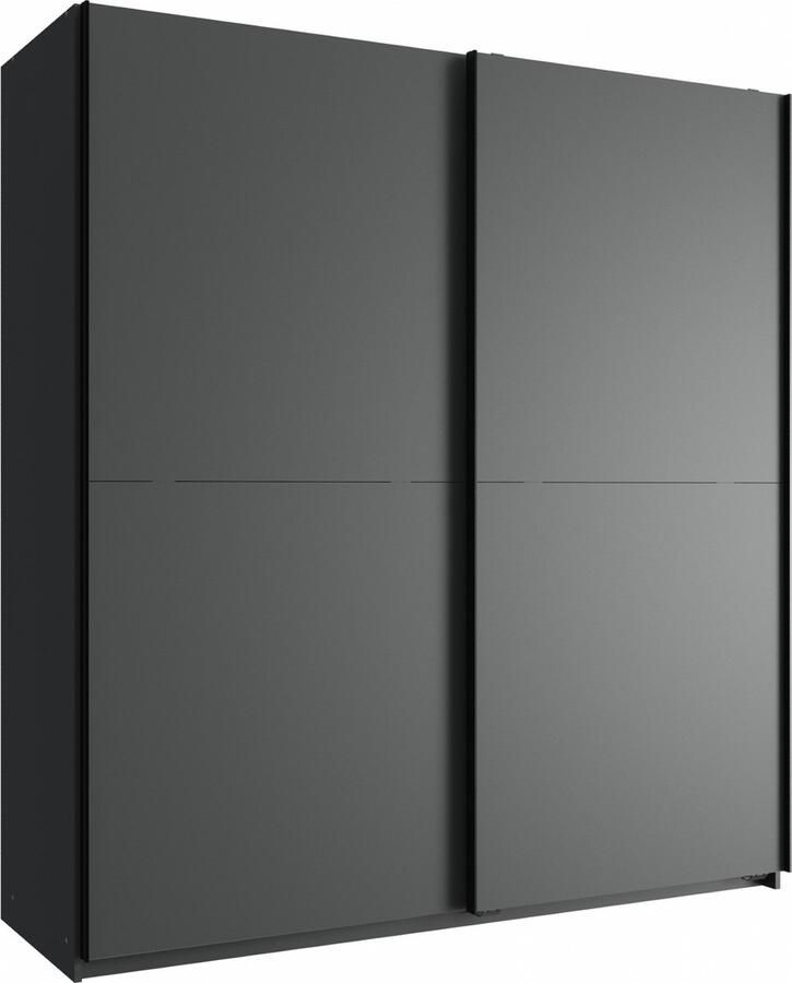 Woonexpress Kledingkast Vught Spaanplaat Zwart 179x198x64 cm (BxHxD) Compleet met 2 legplanken & 2 roedes