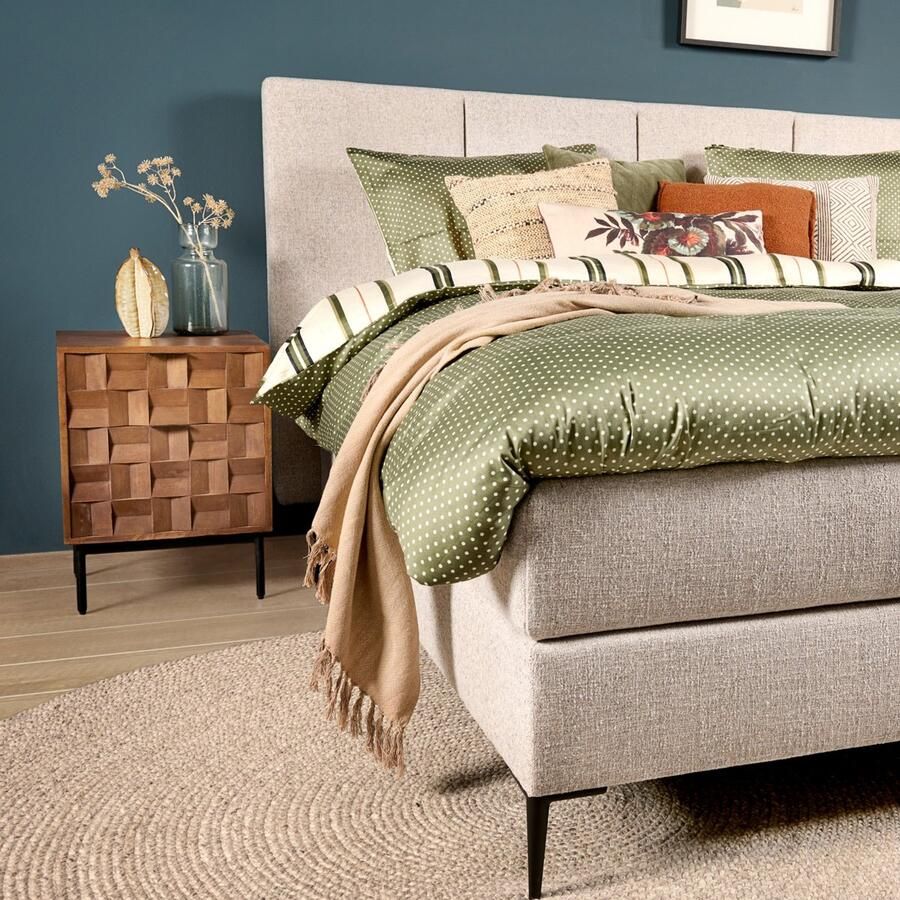 Woonexpress Nachtkastje Cas Mangohout Metaal Bruin Zwart 44x60x40 cm (BxHxD)