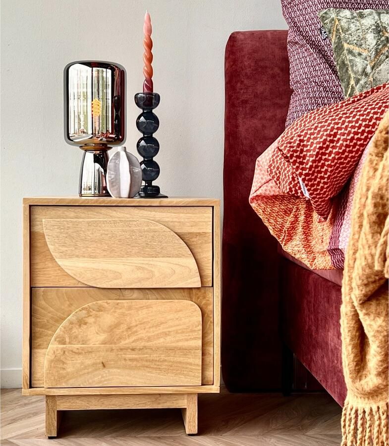 Woonexpress Nachtkastje Evita Hout Naturel 45 x 55 x 40 cm (BxHxD)