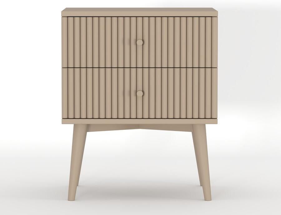 Woonexpress Nachtkastje Sem Hout Taupe Beige Hout Mango 45 x 55 x 35 cm (BxHxD) - Foto 2