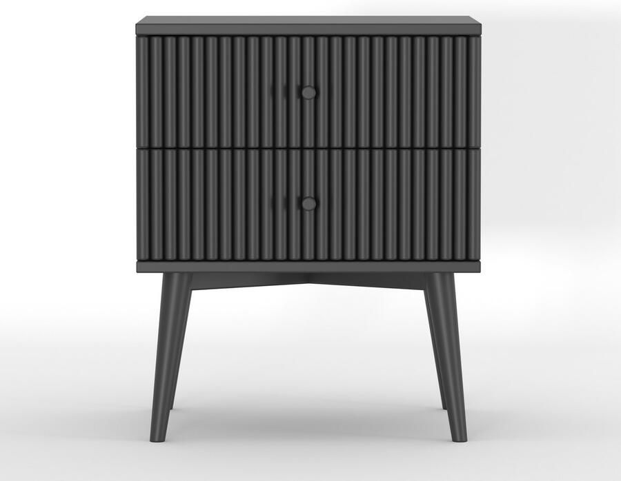 Woonexpress Nachtkastje Sem Hout Zwart 45 x 55 x 35 cm (BxHxD)