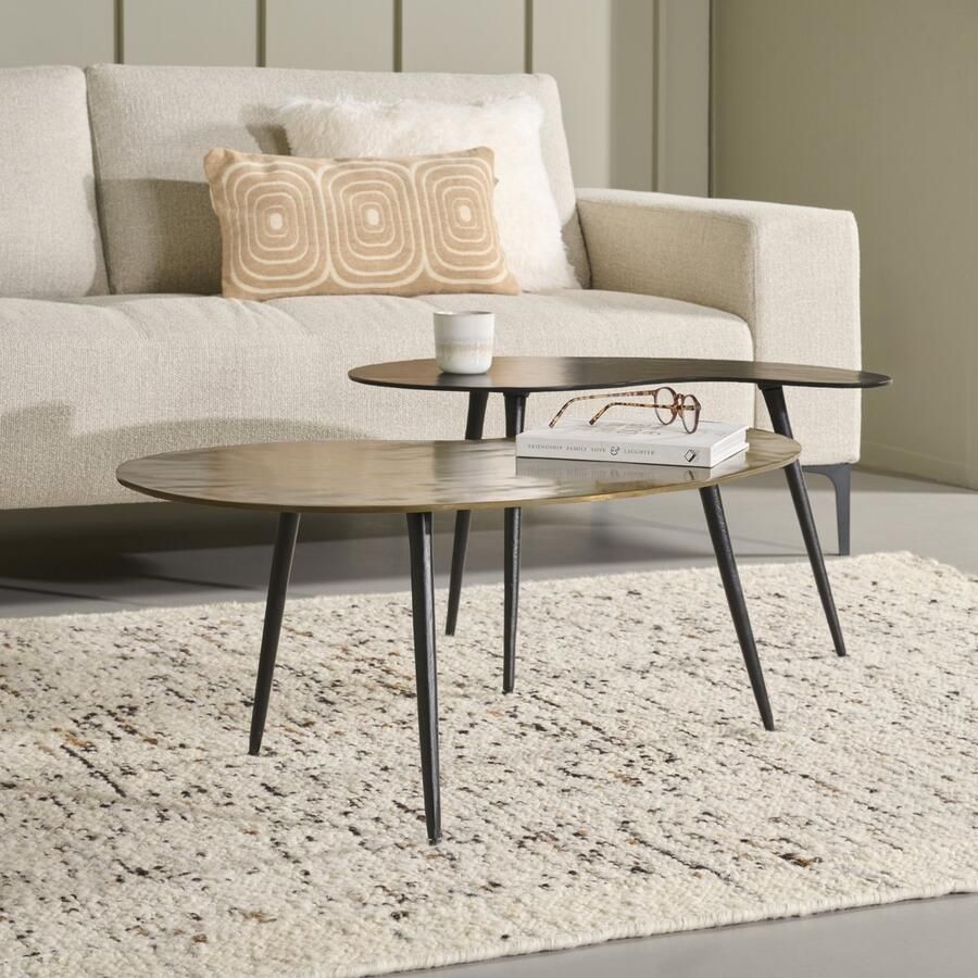 Woonexpress Salontafel Calci (set 2 stuks) Metaal Brons 86 x 36 x 49 cm (BxHxD)