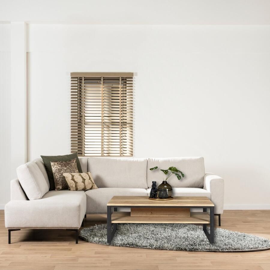 Woonexpress Salontafel Zundert Naturel MDF Antraciet wild Eiken Structuur 44x118x67cm (hxbxd)