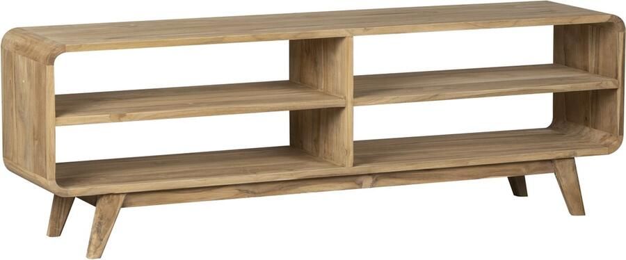 Woonexpress TV-meubel Gomes Teakhout Naturel 150x50x33 cm (BxHxD) Vakkenkast Ronde vormen - Foto 2