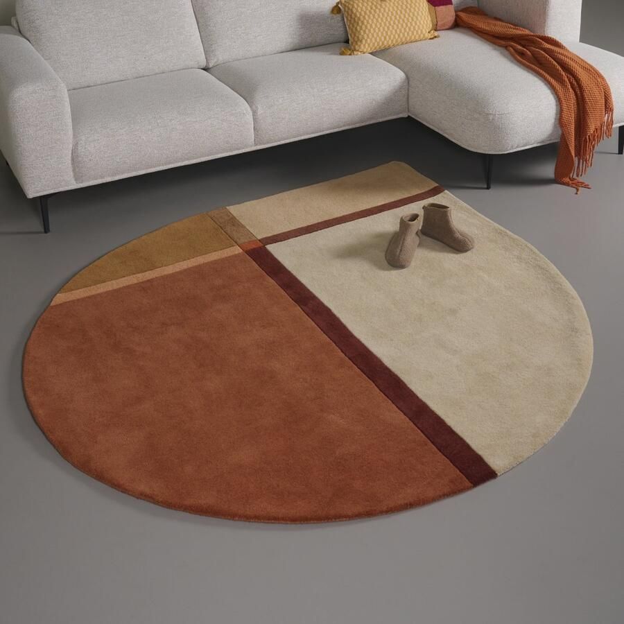 Woonexpress Vloerkleed 200 Pam Stof Beige Rood Terra 200 x 0 x 200 cm (BxHxD)