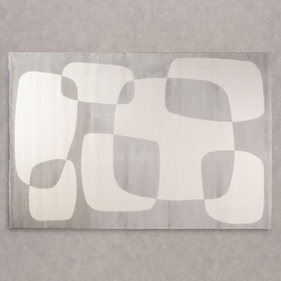 Woonexpress Vloerkleed Rechthoek Tim Stof Creme Grijs Wit 200 x 0 x 290 cm (BxHxD)