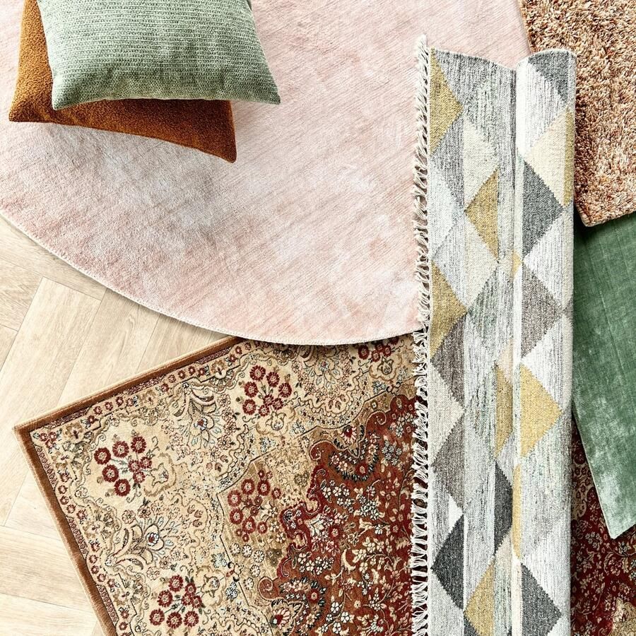 Woonexpress Vloerkleed 163x240 Adore Viscose Roze 240 x 0 x 163 cm (BxHxD)