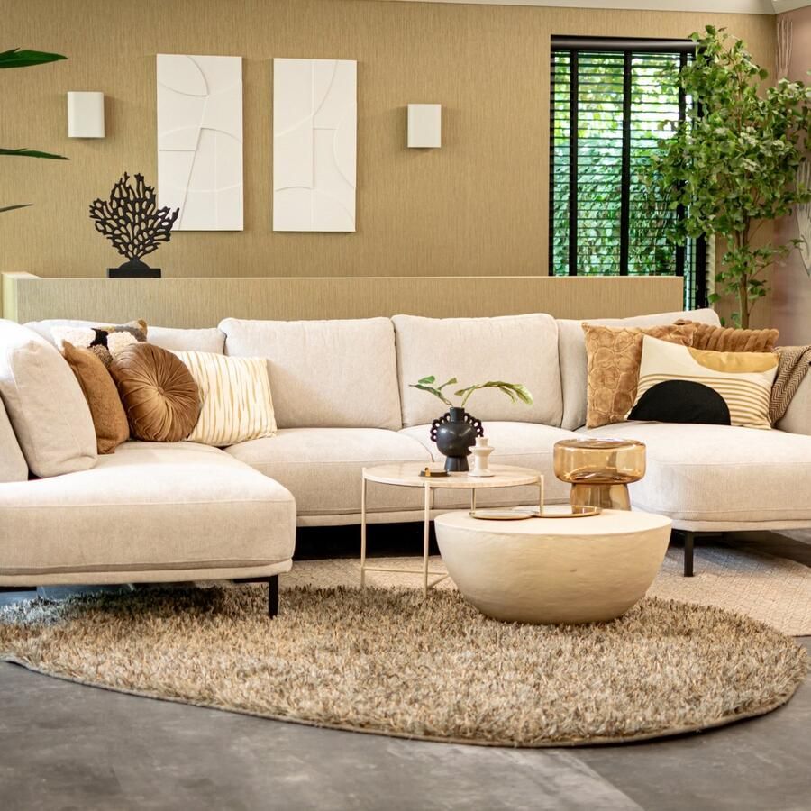 Woonexpress Vloerkleed Bodhi Polyester katoen Bruin 240 x 163 cm (BxHxD) Hoogpolig Organische Vorm