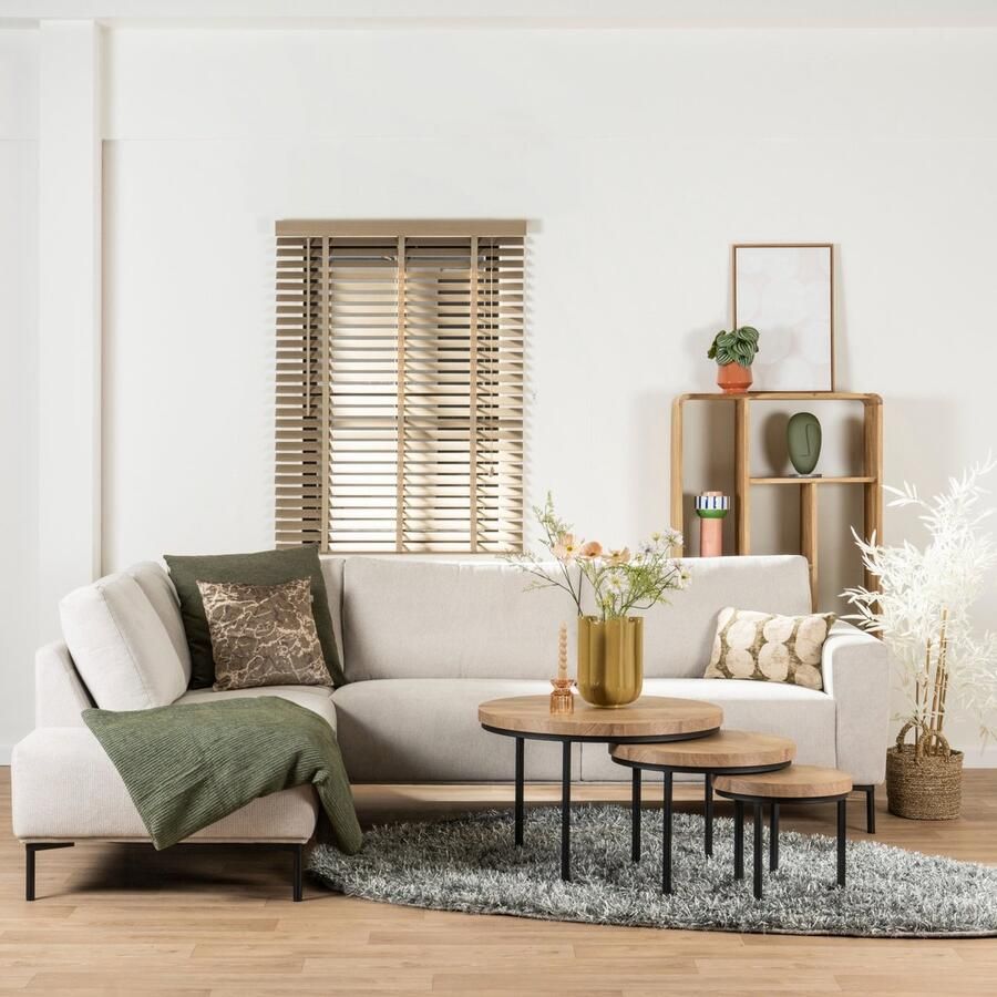 Woonexpress Hoekbank Deventer Naturel Textiel Naturel 86x275x205cm (HxBxD) Links - Foto 1