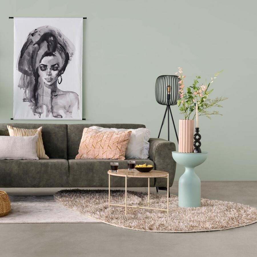 Woonexpress Vloerkleed Bodhi Polyester katoen Naturel 240 x 163 cm (BxD) Hoogpolig Organische Vorm