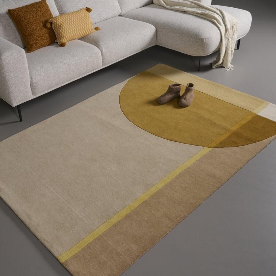 Woonexpress Vloerkleed Pam Stof Beige Geel Goud Oker 160 x 0 x 230 cm (BxHxD)