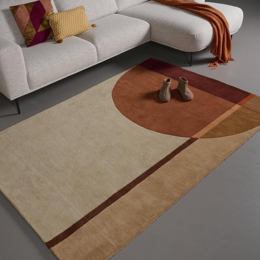 Woonexpress Vloerkleed Pam Stof Beige Rood Terra 160 x 0 x 230 cm (BxHxD)