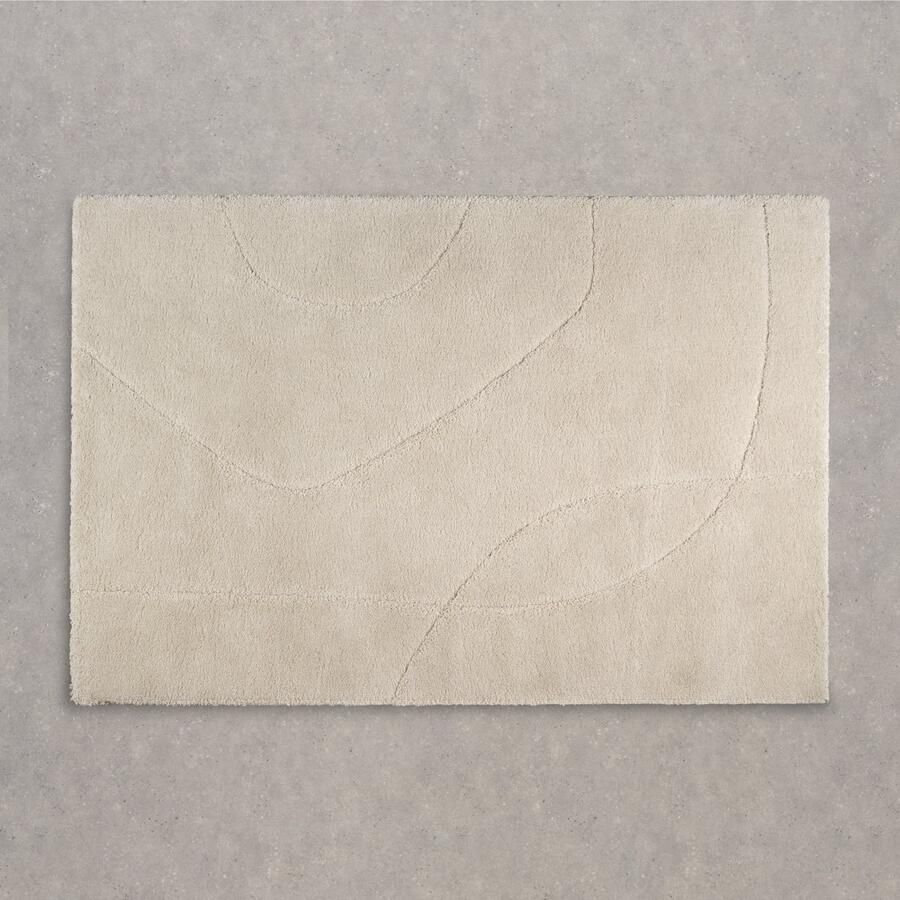 Woonexpress Vloerkleed Rechthoek Sanne Stof Beige Creme Wit 160 x 0 x 230 cm (BxHxD)