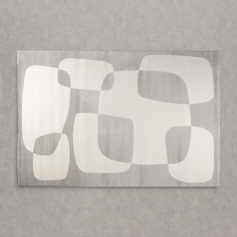 Woonexpress Vloerkleed Rechthoek Tim Stof Creme Grijs Wit 160 x 0 x 230 cm (BxHxD)