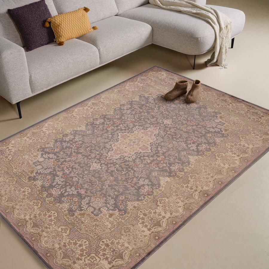 Woonexpress Vloerkleed Vince Viscose Roze 160 x 0 x 230 cm (BxHxD)