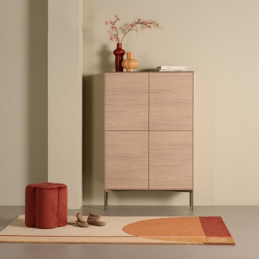 Woonexpress Wandkast Fado MDF Decor-de-luxe Eiken Houtlook 110x170x42 cm (BxHxD) Kleur Misty Oak Gemonteerd