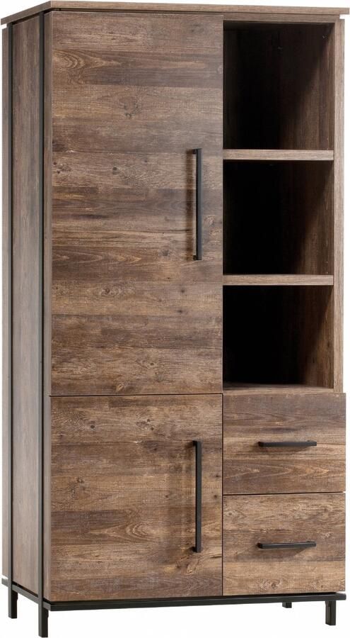 Woonexpress Wandkast Middelburg MDF Bruin 95x190x48 cm (BxHxD) Boekenkast Houtlook