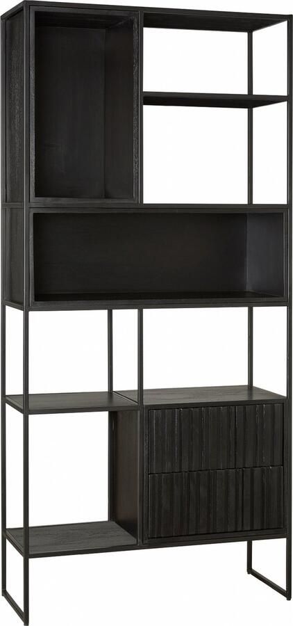 Woonexpress Wandkast Vigo Hout Zwart 90x190x34 cm (BxHxD) Vakkenkast - Foto 2