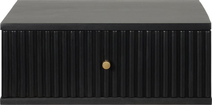 Woonexpress Zwevend Nachtkastje Sem Hout Zwart 45x18x35 cm (BxHxD Met Lade Eenvoudig Ophangen - Foto 2
