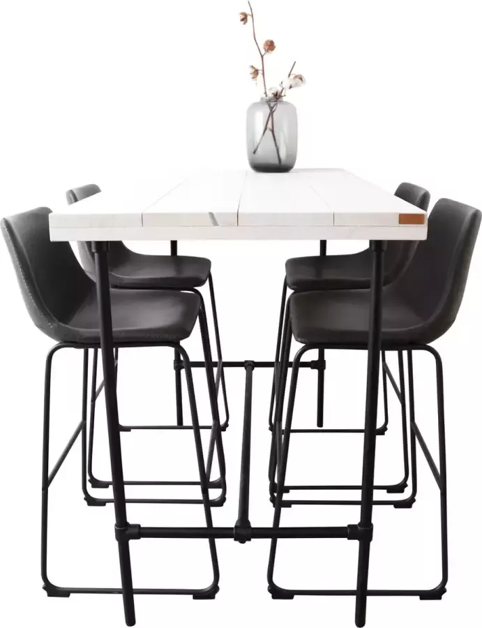 Woonhout Bartafel JAKE (26 9 mm) Steigerhout Wit 120 cm