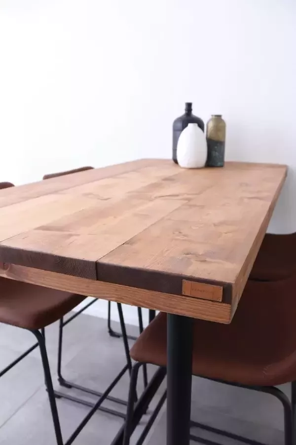 Woonhout Bartafel JAKE Steigerhout bruin (zwart 42.4 mm)