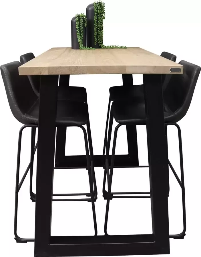 Woonhout bartafel TIBBE eikenhout naturel 120 cm