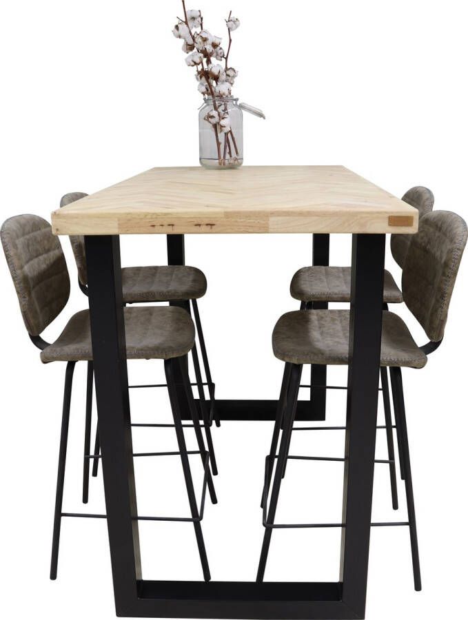 Woonhout Bartafel UDO visgraat rubberwood (140 cm.)