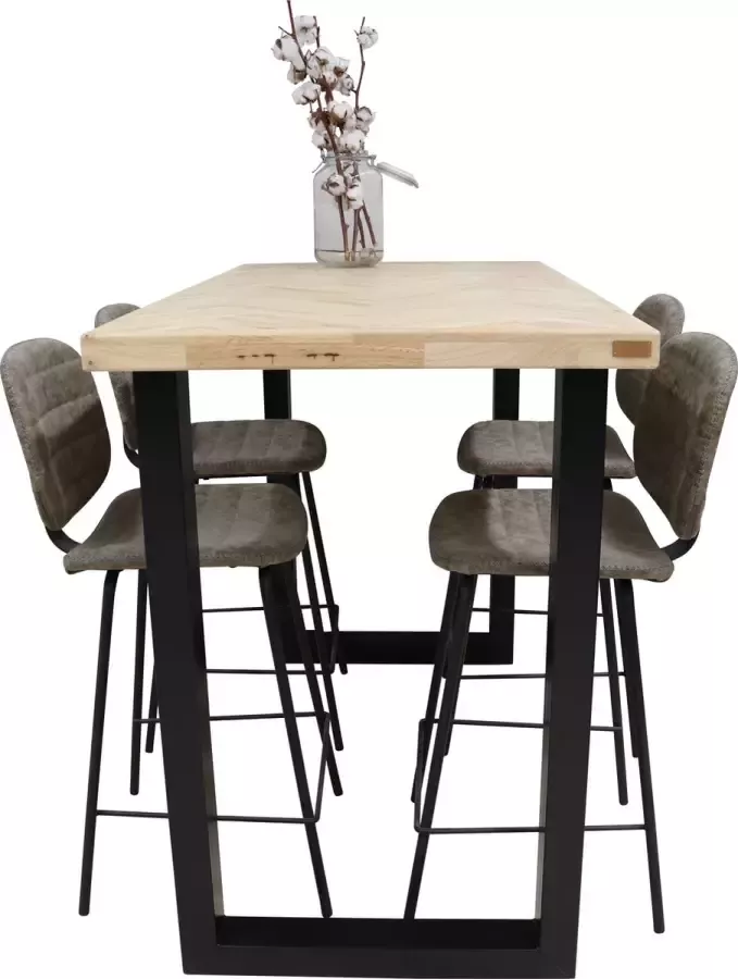 Woonhout Bartafel UDO visgraat rubberwood (140 cm.)