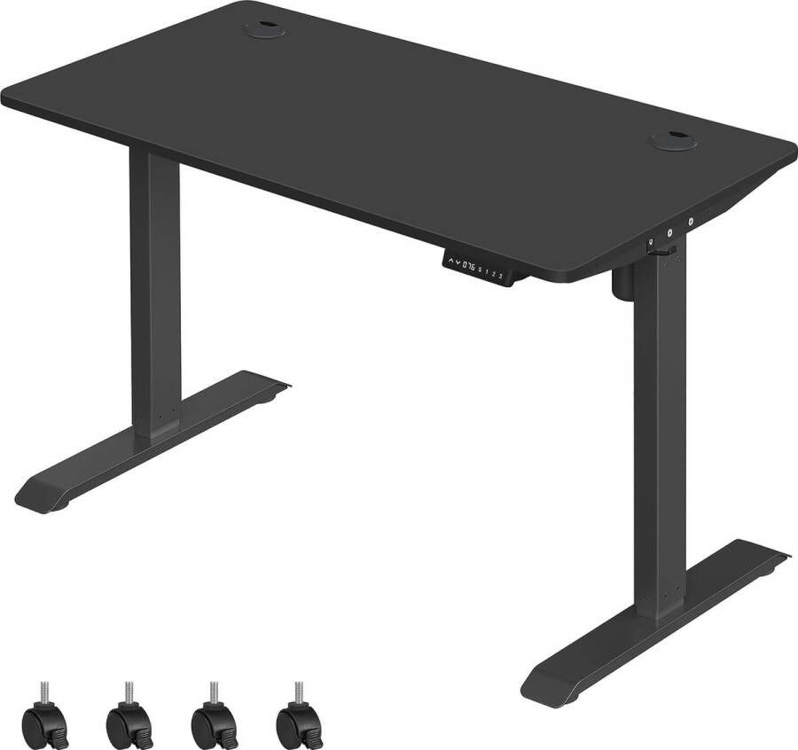 woonique Verstelbaar Bureau Elektrisch Zit Sta Bureau In hoogte verstelbaar Sta Bureau 60 x 120 cm Geheugenfunctie met 3 standen Zwart