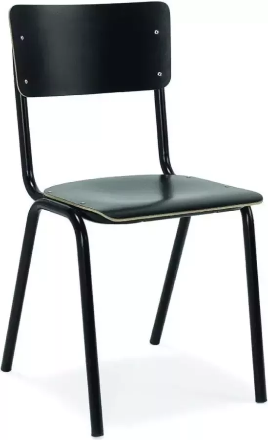 Workliving School Eetkamerstoel Houten Design Zwart - Foto 2