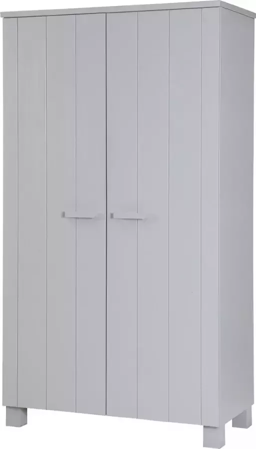 WOOOD Kledingkast Dennis Grenen Geborsteld Beton Grijs 111x202x55 - Foto 2