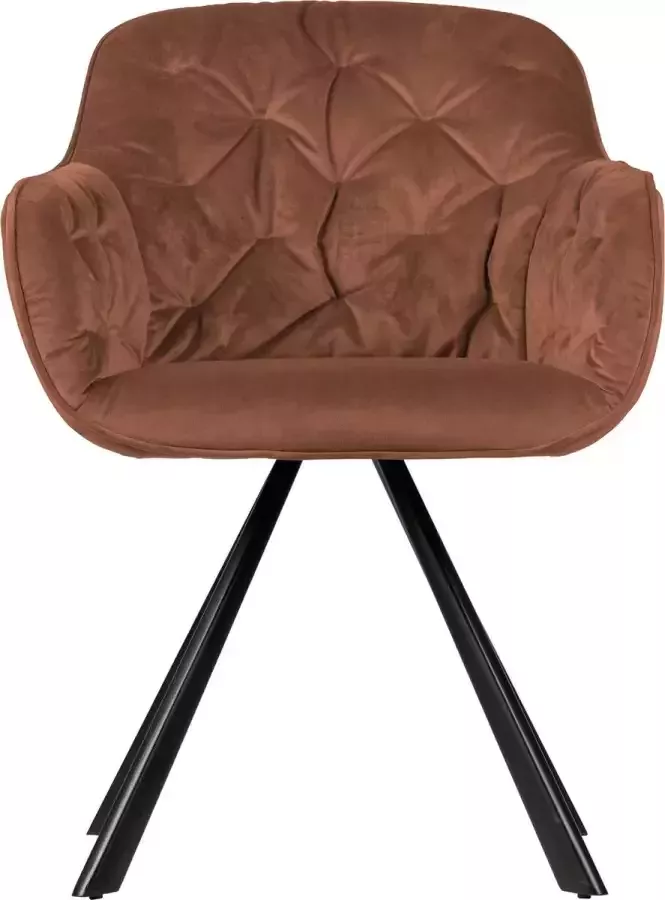 WOOOD Exclusive Elaine Eetkamerstoel Velvet Raspberry 81x60x59 - Foto 2