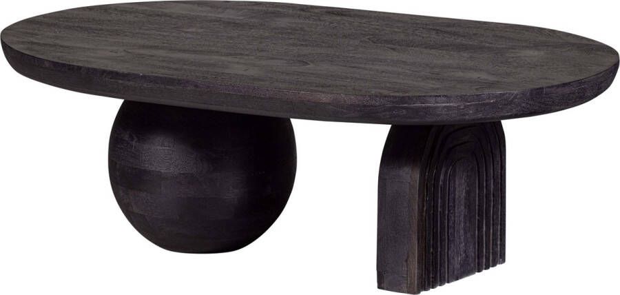 WOOOD Exclusive Salontafel Steppe Mangohout 110 x 72cm zwart Ovaal Japandi - Foto 8