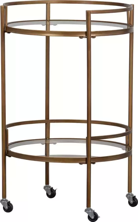 Woood Exclusive Zora Trolley Metaal Glas Antique Brass 79x50x50 - Foto 2