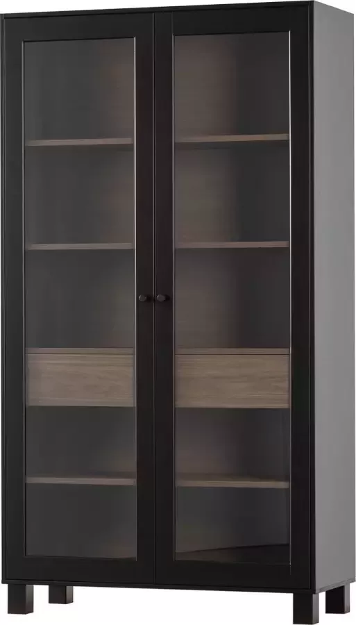 WOOOD Vitrinekast GOOS van dennenhout twee deuren breedte 110 cm