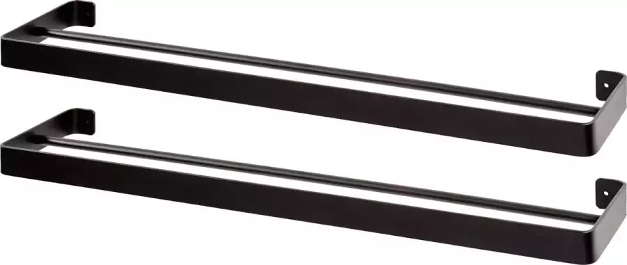 WOOOD Hanna Handdoekenrek Metaal Zwart Set van 2