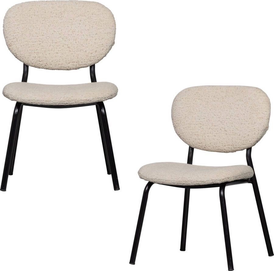 WOOOD kinderstoel Poek Polyester Naturel Set van 2