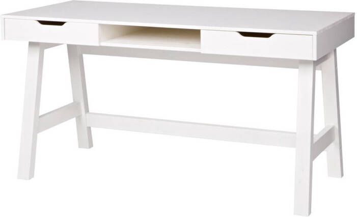 WOOOD Nikki Bureau Grenen Wit 75x140x62 - Foto 3