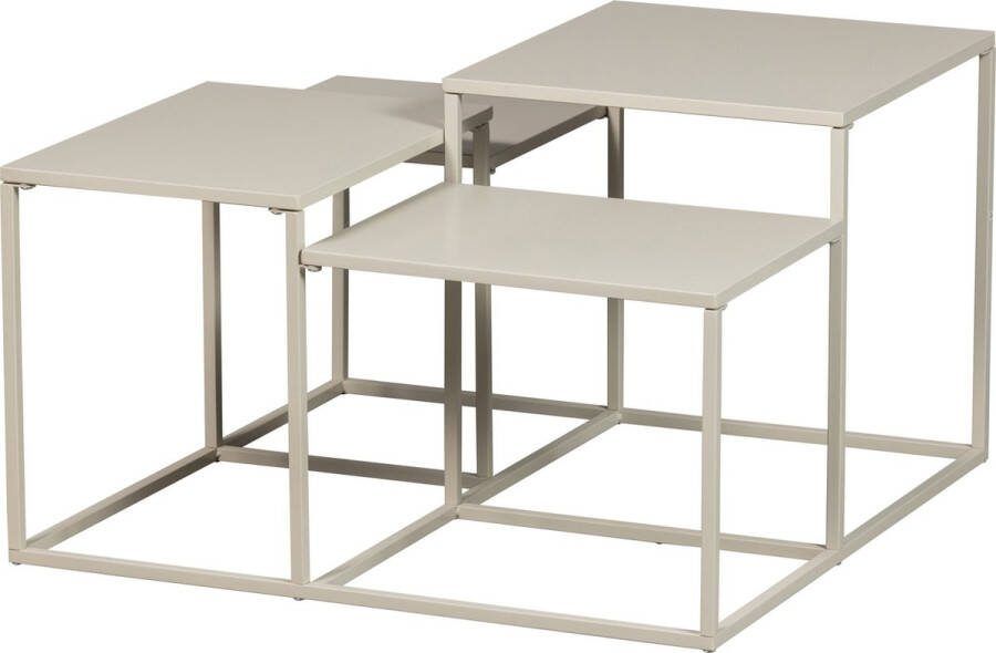 WOOOD Exclusive Salontafel Mida Metaal 70cm Greige Vierkant
