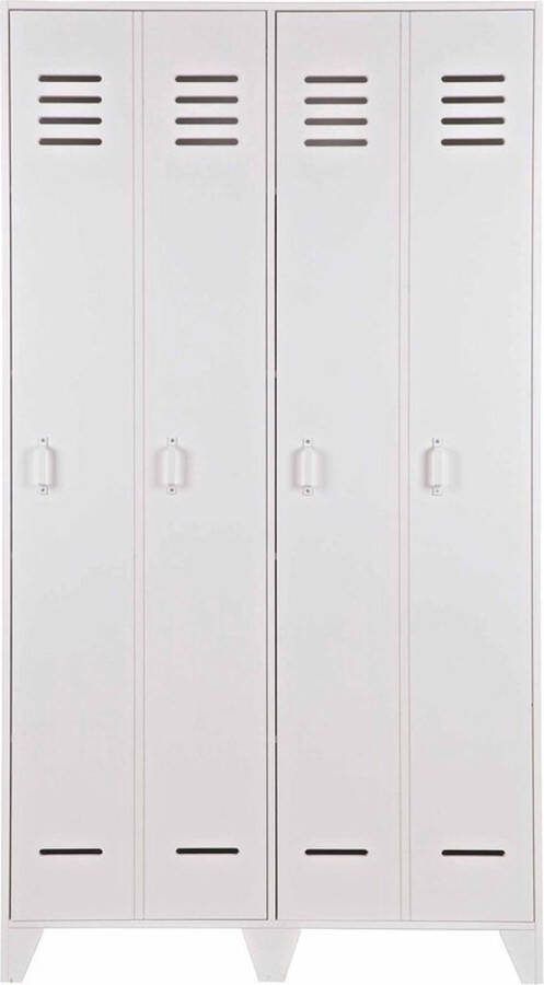 WOOOD Stijn Kledingkast 2-Deurs Grenen Wit 103x187x40