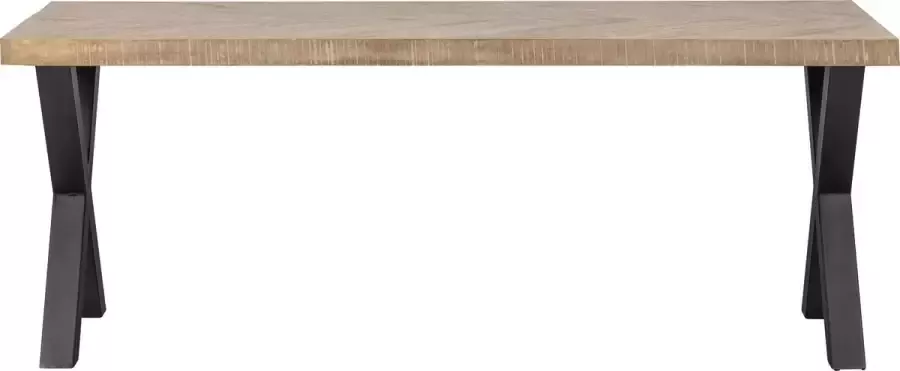 WOOOD Tablo Tafel Visgraat met Alkmaar Poot Mango 75x200x90