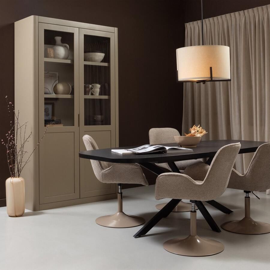 WOOOD Uitschuifbare Eettafel Arros Deens Ovaal 180-220 x 90cm Zwart - Foto 5