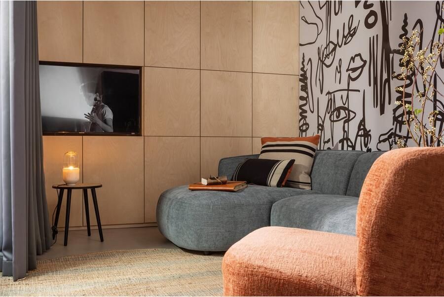 WOOOD Atty Draaifauteuil Velvet Stof Bloesem Oranje 75x74x65 cm - Foto 6