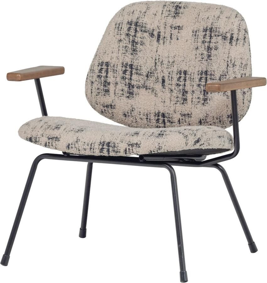 WOOOD Aure Fauteuil Chenille stof Beige Zwart 69x69x64 cm