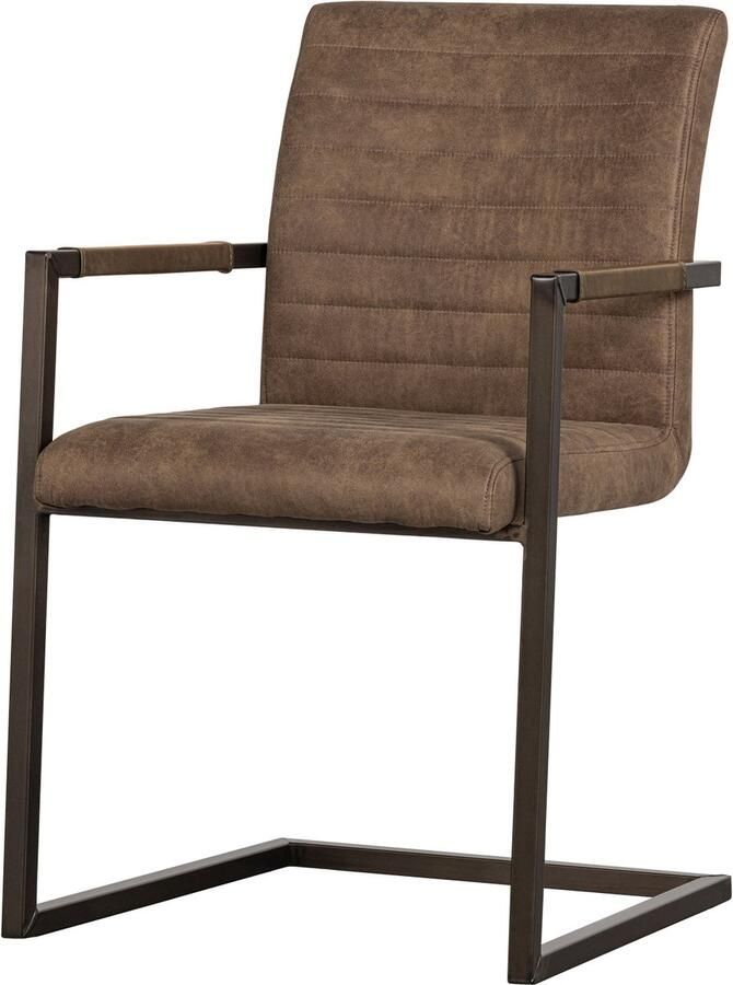 WOOOD Eetkamerstoel Bas Vrije schommelstoel gepolsterd breedte 54 cm metalen frame (set 2 stuks) - Foto 3