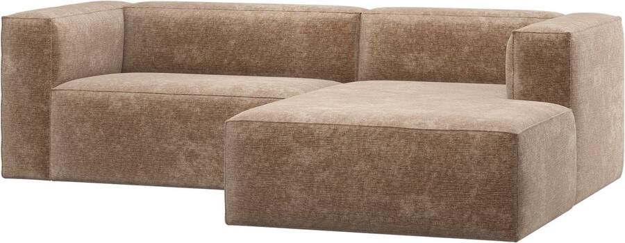 WOOOD Bean Chaise Longue Bank Rechts Chenille Velvet Terra