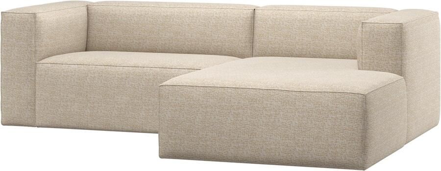 WOOOD Bean Chaise Longue Bank Rechts Melange Beige 73x254x178