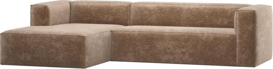 WOOOD Bean Hoekbank Links Chenille Velvet Taupe 73x305x175